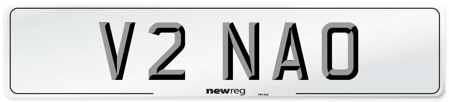 V2 NAO Number Plate from New Reg
